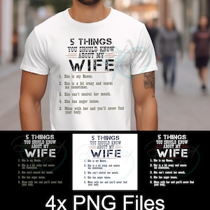 Husband Shirt PNG, Things You Should Know Design, My Wife Shirt, Husband Mug PNG