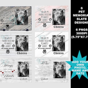 Pet Memorial Slate PNG Designs: Custom Photo (Digital Download)