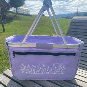 Einkaufskorb Blumenwiese / Filzkorb / Muttertag / Geschenke für Frauen / Mama / Oma