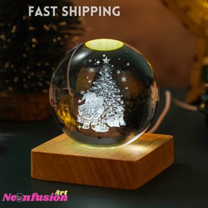 Bola de cristal de muñeco de nieve personalizada con luz LED, bola de  cristal con nombre de familia, luz nocturna de Navidad para decoración del