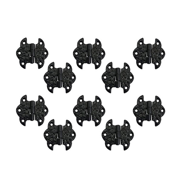 Adah" Black Antique Iron Butterfly Cabinet Hinge (10, Matte Black Powder Coated)