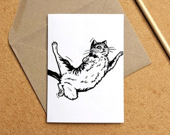 Ralph cat — A6 card, blank inside, kraft envelope — kitty cat, nature-inspired, art card