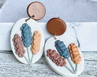 Floral Polymer Clay Earrings: Colorful Lightweight Design
