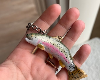 Rainbow trout keychain
