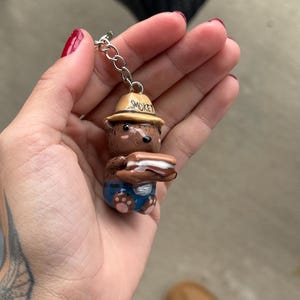 Smokey the Bear S&#39;more keychain