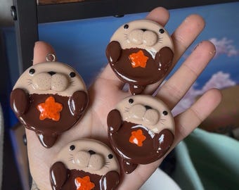 Otter Handmade Polymer clay worry stone