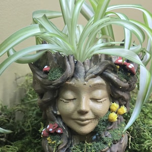Forest Spirit Face Planter | Willow Cottagecore Woodland Decor | Hand-Finished Fantasy Pot