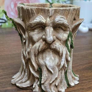 Green Man Planter, Forest Spirit Planter, Face Planter Pot, Fantasy Planter, Woodland Decor, Cottagecore Planter, Tree Spirit Planter