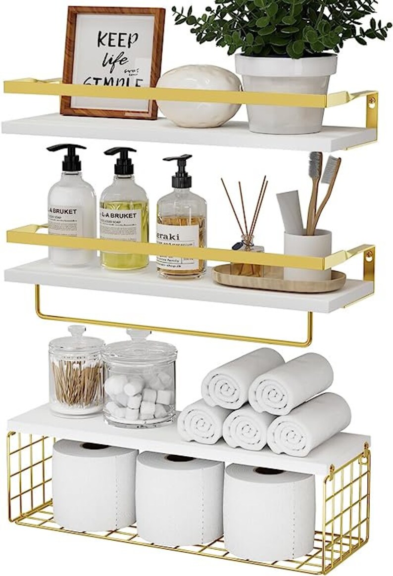 31 Tier Rustic Wood Bathroom Shelves Over Toilet With Wire Etsy