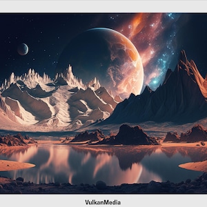 Distant Planets Digital Desktop Wallpaper for PC and Mac - Digital Download