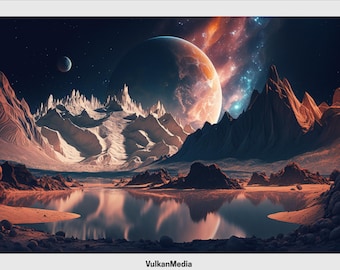 Distant Planets Digital Desktop Wallpaper for PC and Mac - Digital Download