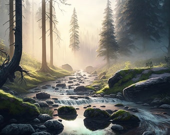 Rapid River Desktop Background, Digital Download