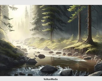Forest River Digital Desktop Wallpaper for PC and Mac - Digital Download