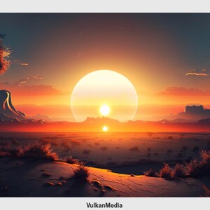 Desert Sunrise Digital Desktop Wallpaper for PC and Mac - Digital Download