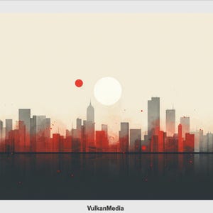 Splattered Skyline Digital Desktop Wallpaper for PC and Mac - Digital Download