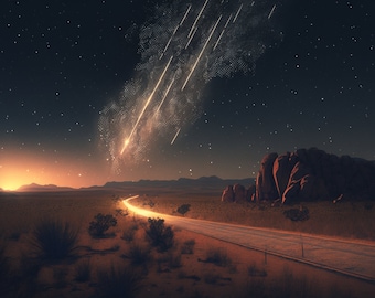 Meteor Shower Desktop Background, Digital Download