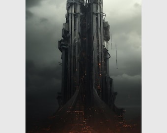 Fondo de pantalla digital de rascacielos futurista para iPhone y Android - Descarga digital