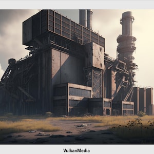 Derelict Factory Digital Desktop Wallpaper for PC and Mac - Digital Download