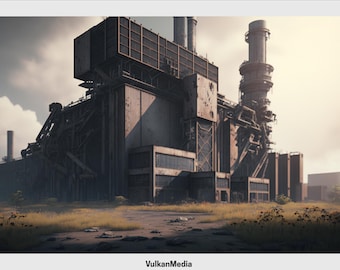 Derelict Factory Digital Desktop Wallpaper for PC and Mac - Digital Download