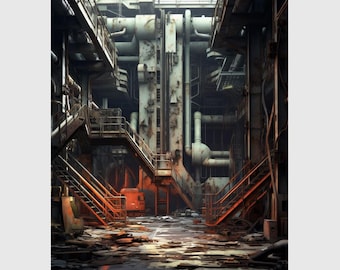 Fondo de pantalla digital de Fábrica Rústica para iPhone y Android - Descarga digital