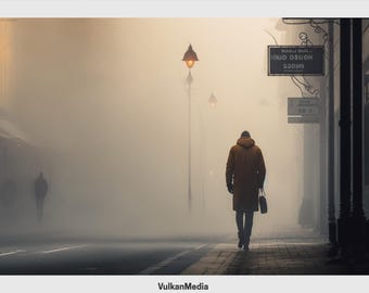 Foggy Sunset Digital Desktop Wallpaper for PC and Mac - Digital Download