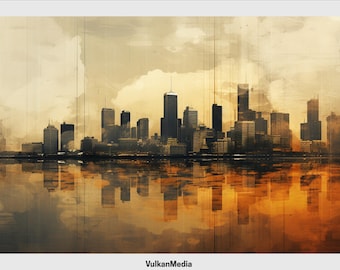 Rustic Skyline Digital Desktop Wallpaper for PC and Mac - Digital Download