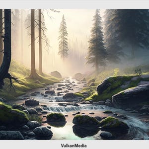 Rapid River Digital Desktop Wallpaper for PC and Mac - Digital Download