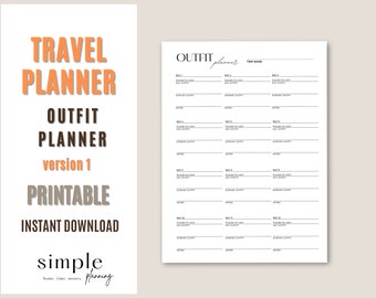 Travel Outfit Planner Printable: Daily & Business Trip Planning (PDF)