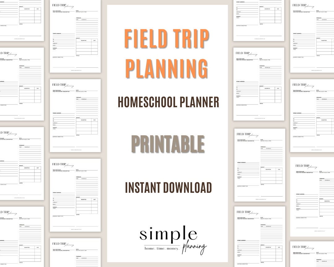 Field Trip Planning Printable Homeschool Planner Field Trip Planner