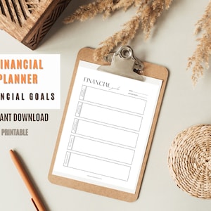 Financial Goals Template l Goals Setting  and Planning l Financial Planning Goal Setting l Budget and Money Goals l Financial Planning l PDF