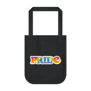 Pride Organic Canvas Tote Bag, Eco-Friendly Shopping Bag, LGBTQ+ Pride Merchandise, Reusable Grocery Bag, Beach Tote, Gift for Ally