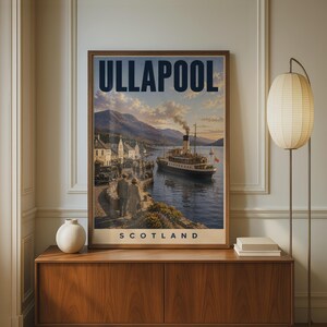 Ullapool Scotland Travel Poster – Vintage Harbour Art Print