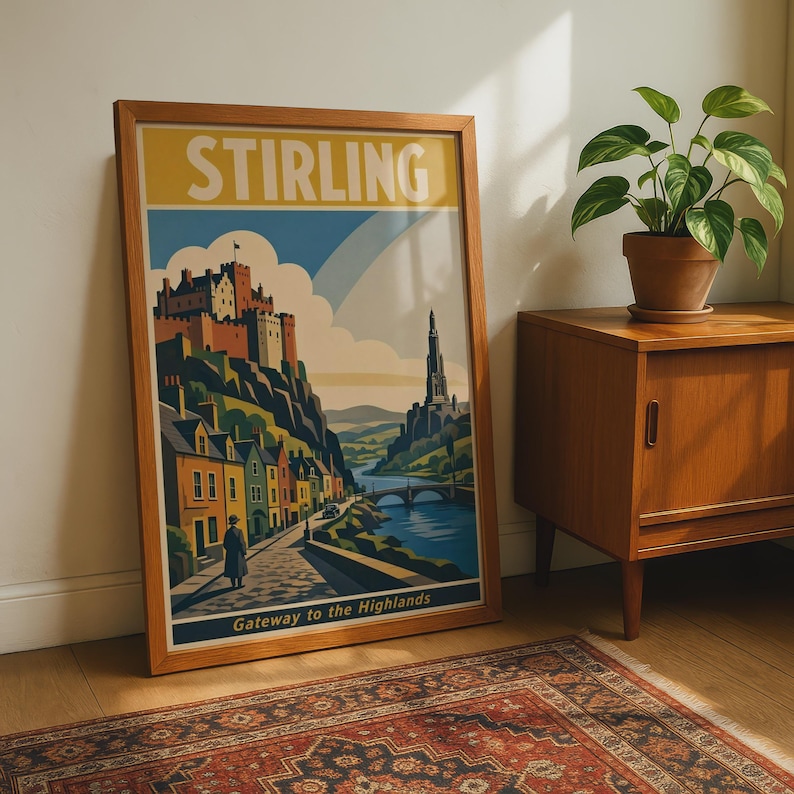 Stirling Poster Print – Vintage Retro Travel Art – Scotland Wall Decor ...