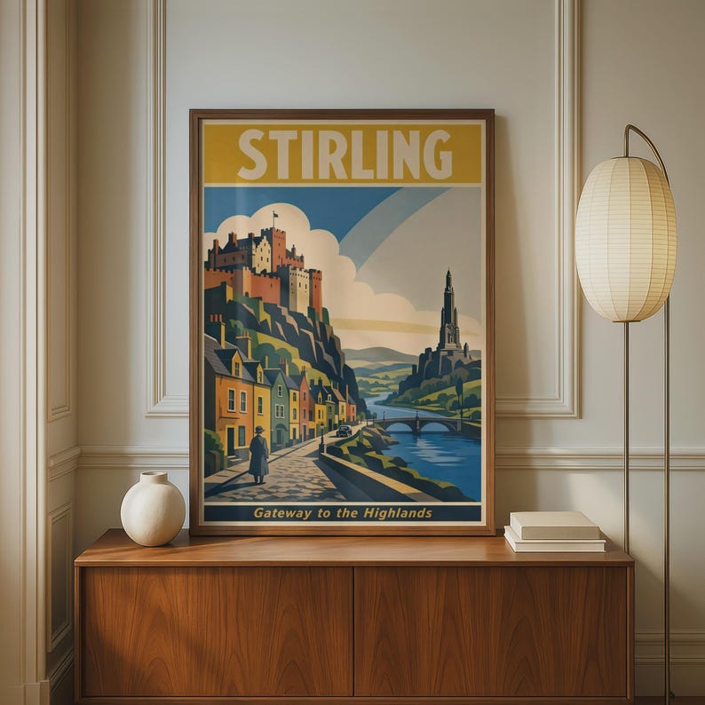 Stirling Poster Print – Vintage Retro Travel Art – Scotland Wall Decor ...