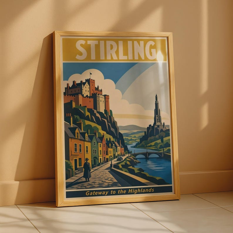 Stirling Poster Print – Vintage Retro Travel Art – Scotland Wall Decor ...