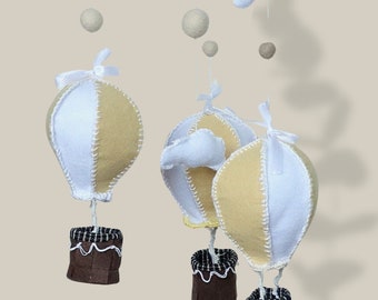 Baby Crib Mobile - Handcrafted Hot Air Balloon Nursery Decor, Perfect Baby Shower Gift