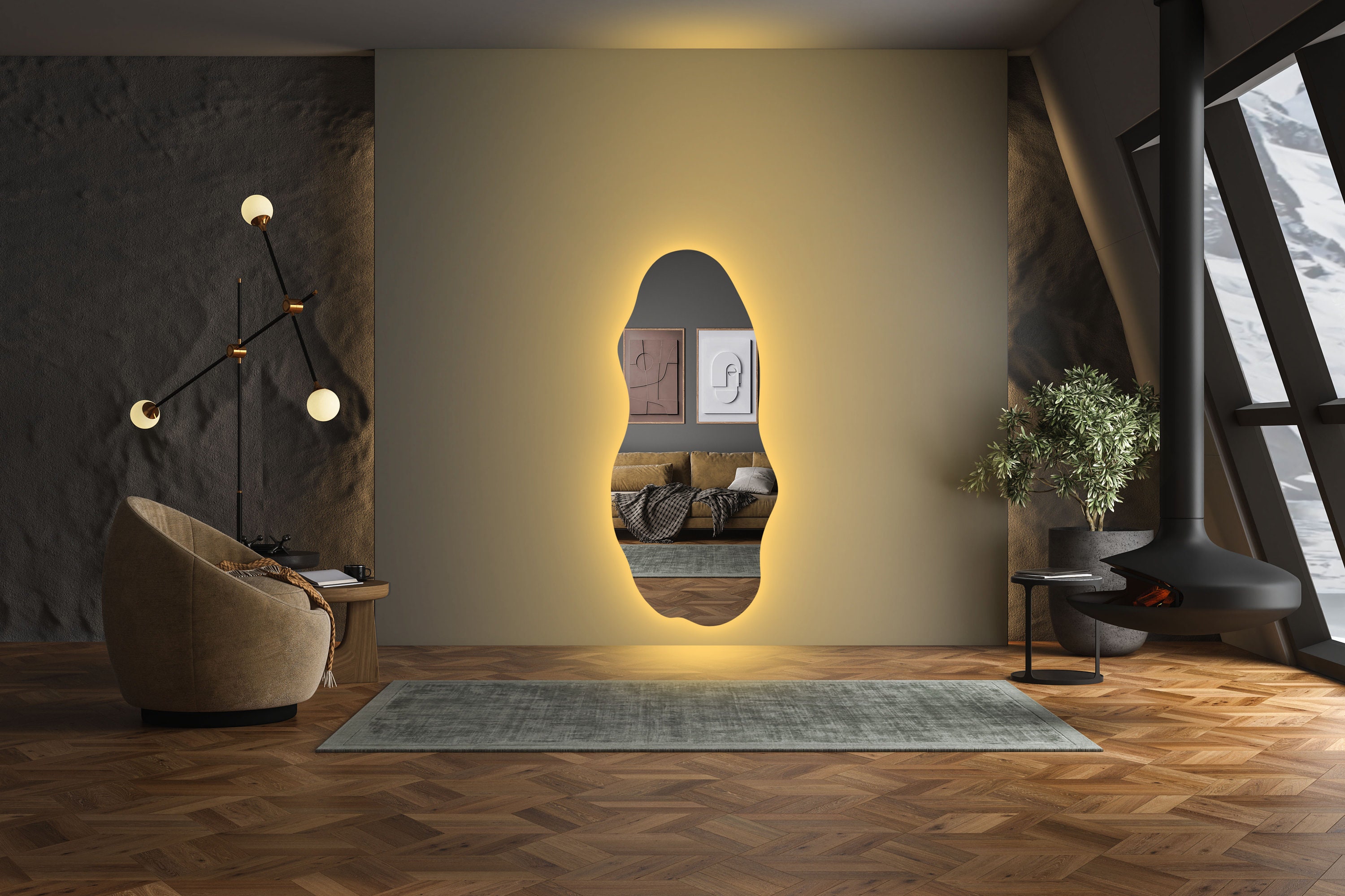 Led Lighted Full Length Mirror Backlit Large Mirror Etsy