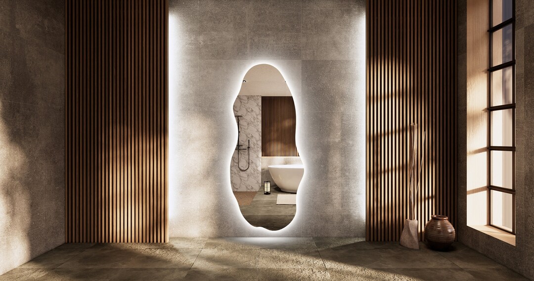 Led Lighted Full Length Mirror Backlit Large Mirror Etsy