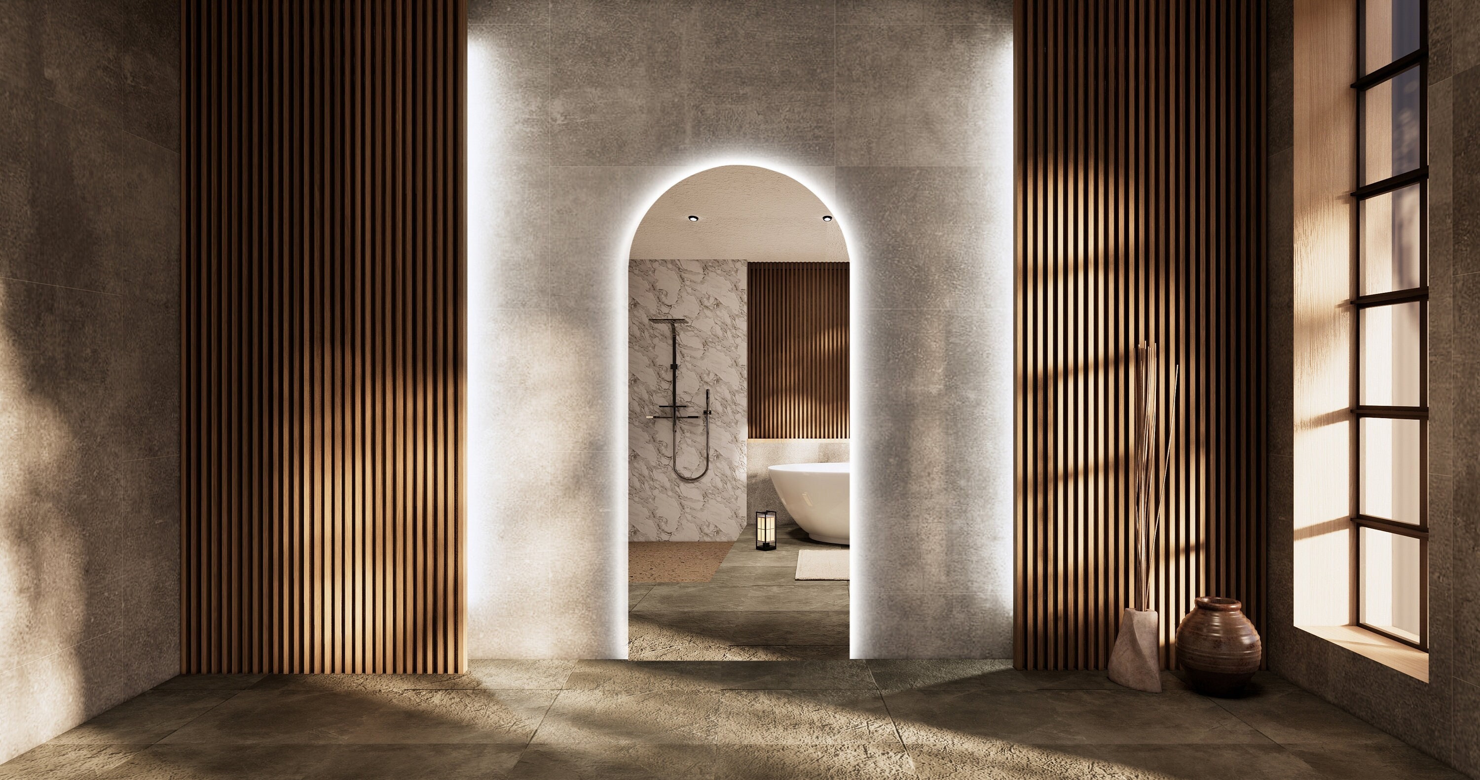 Backlit Full Length Mirror Oval Full Length Mirror Led Large Etsy