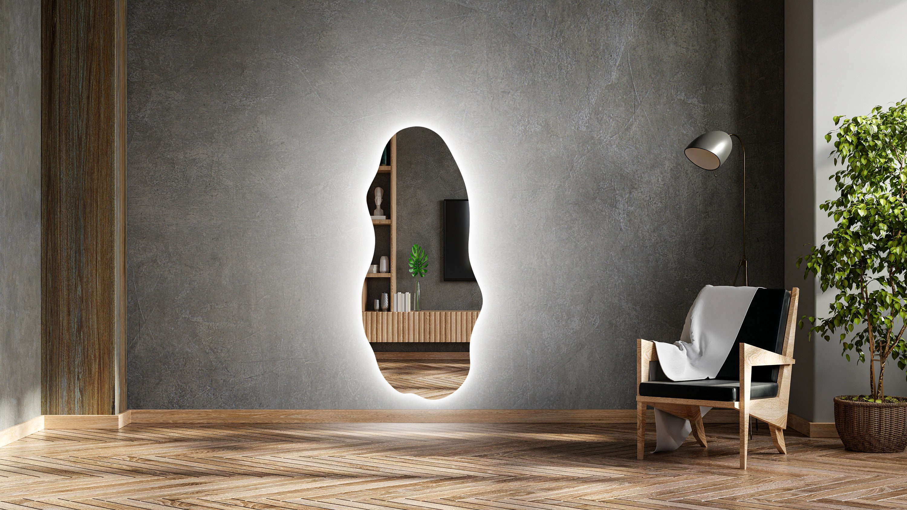 Led Lighted Full Length Mirror Backlit Large Mirror Etsy