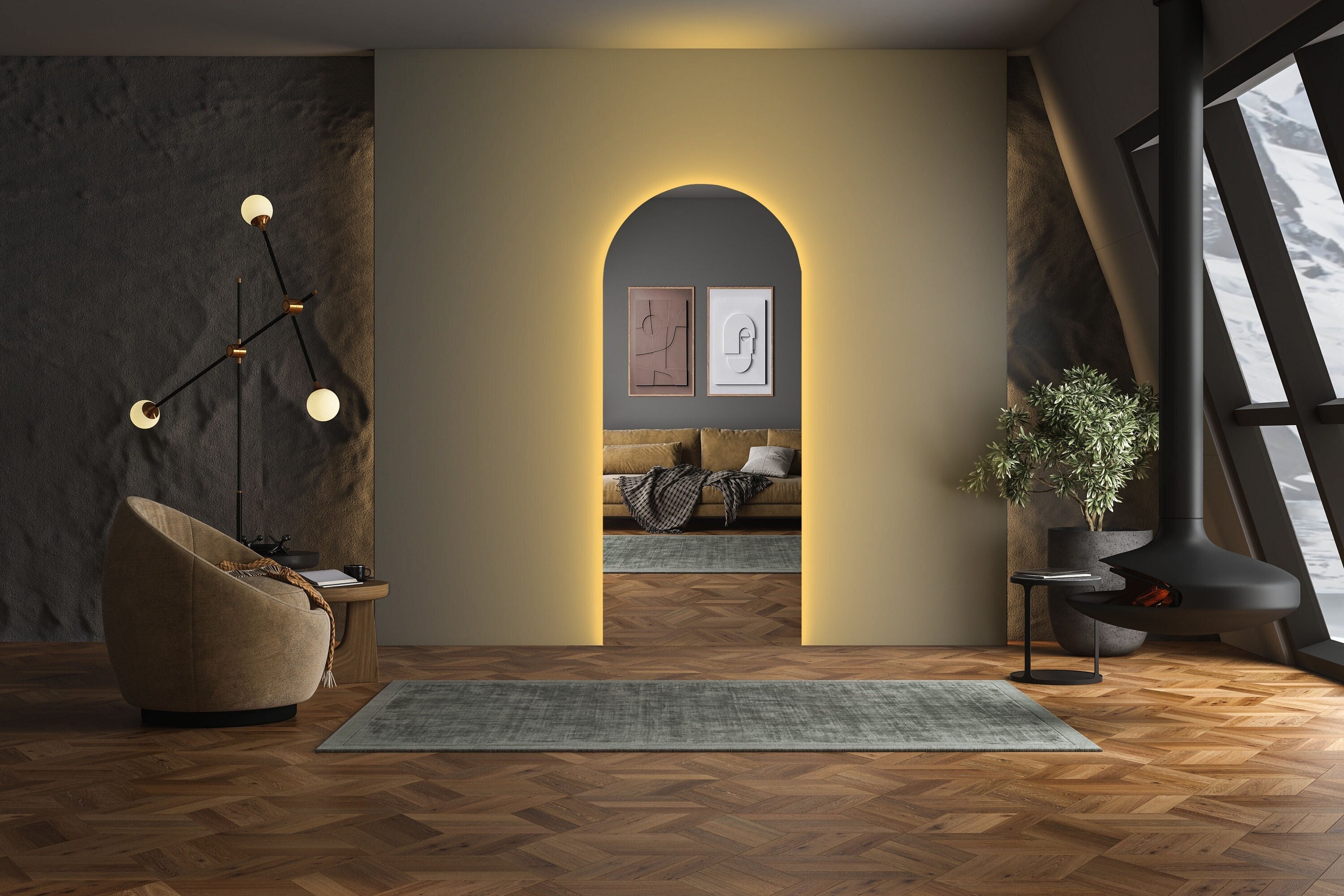 Backlit Full Length Mirror Oval Full Length Mirror Led Large Etsy