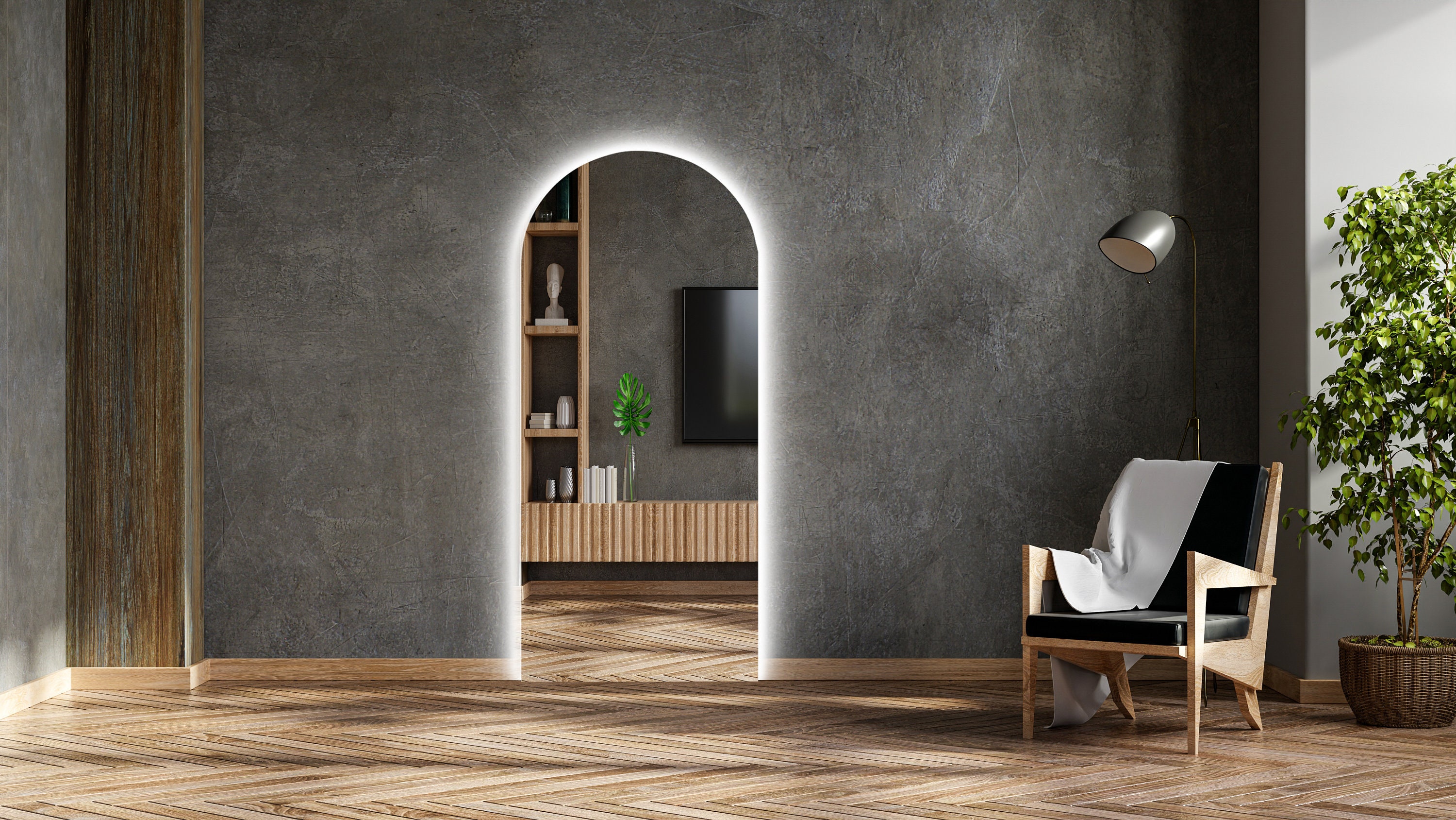 Backlit Full Length Mirror Oval Full Length Mirror Led Large Etsy