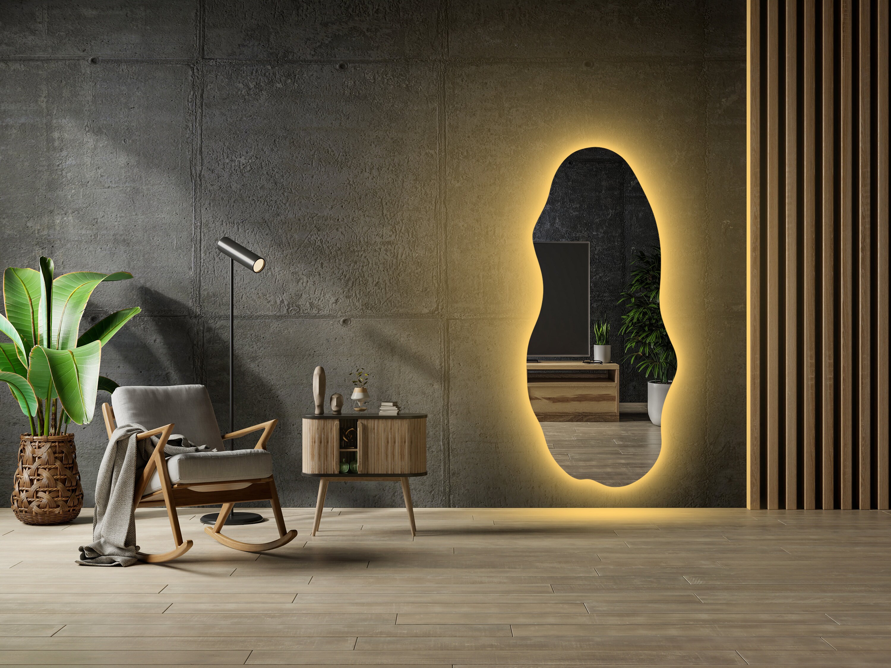 Led Lighted Full Length Mirror Backlit Large Mirror Etsy