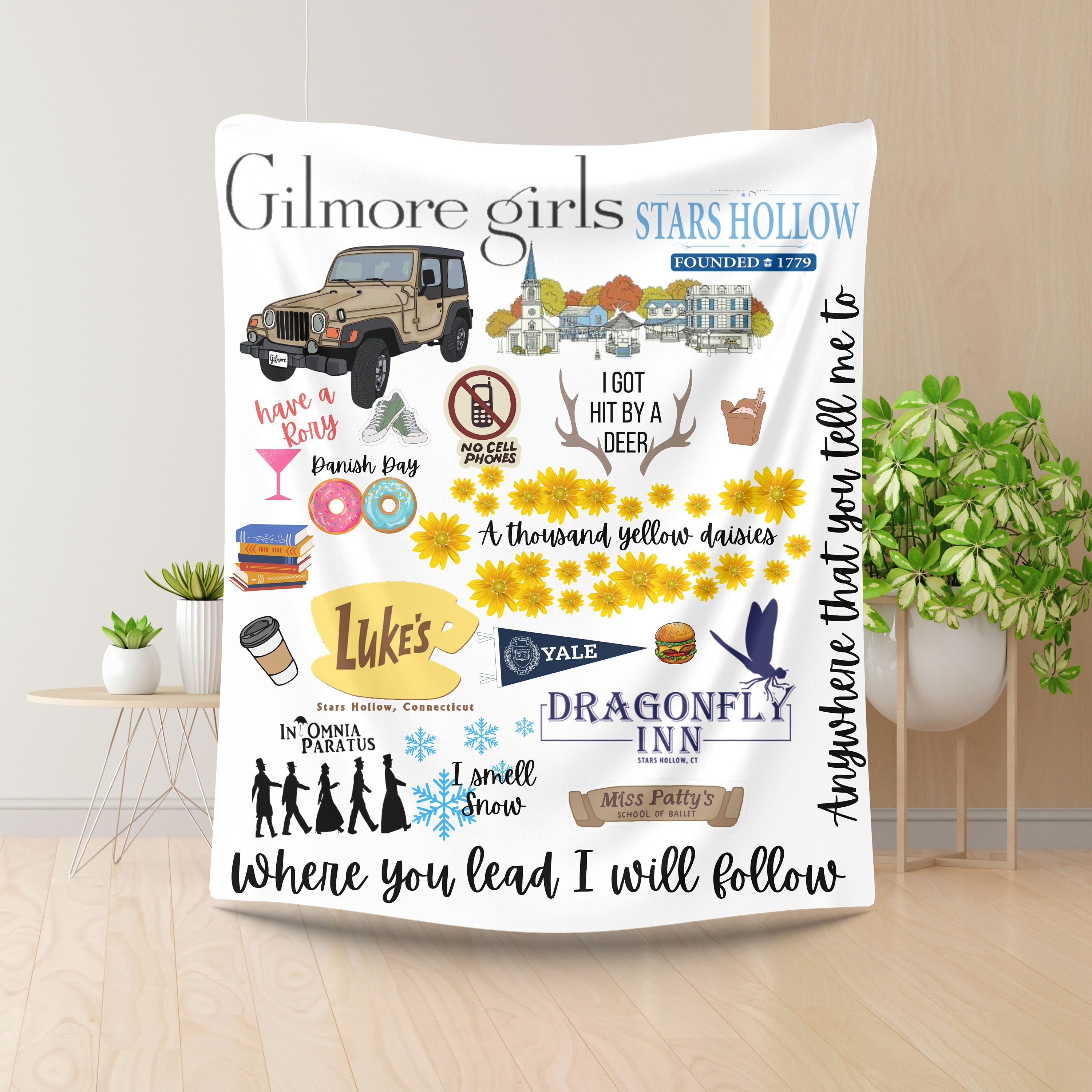 Gilmore Girls super soft blanket, gilmore girls fan, gilmore girls gift, custom soft blanket, personalized blanket, velveteen plush blanket