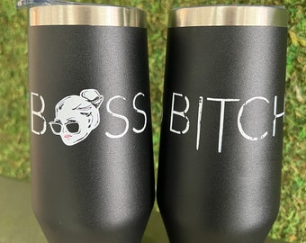 Vaso de vino Boss Bitch 9