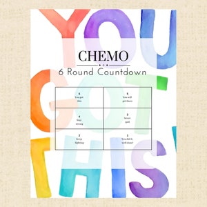 6-Round Chemo Treatment Countdown Calendar for Cancer Printable - Daily Affirmations Instant Download PDF; Motivate, Encourage, Inspire