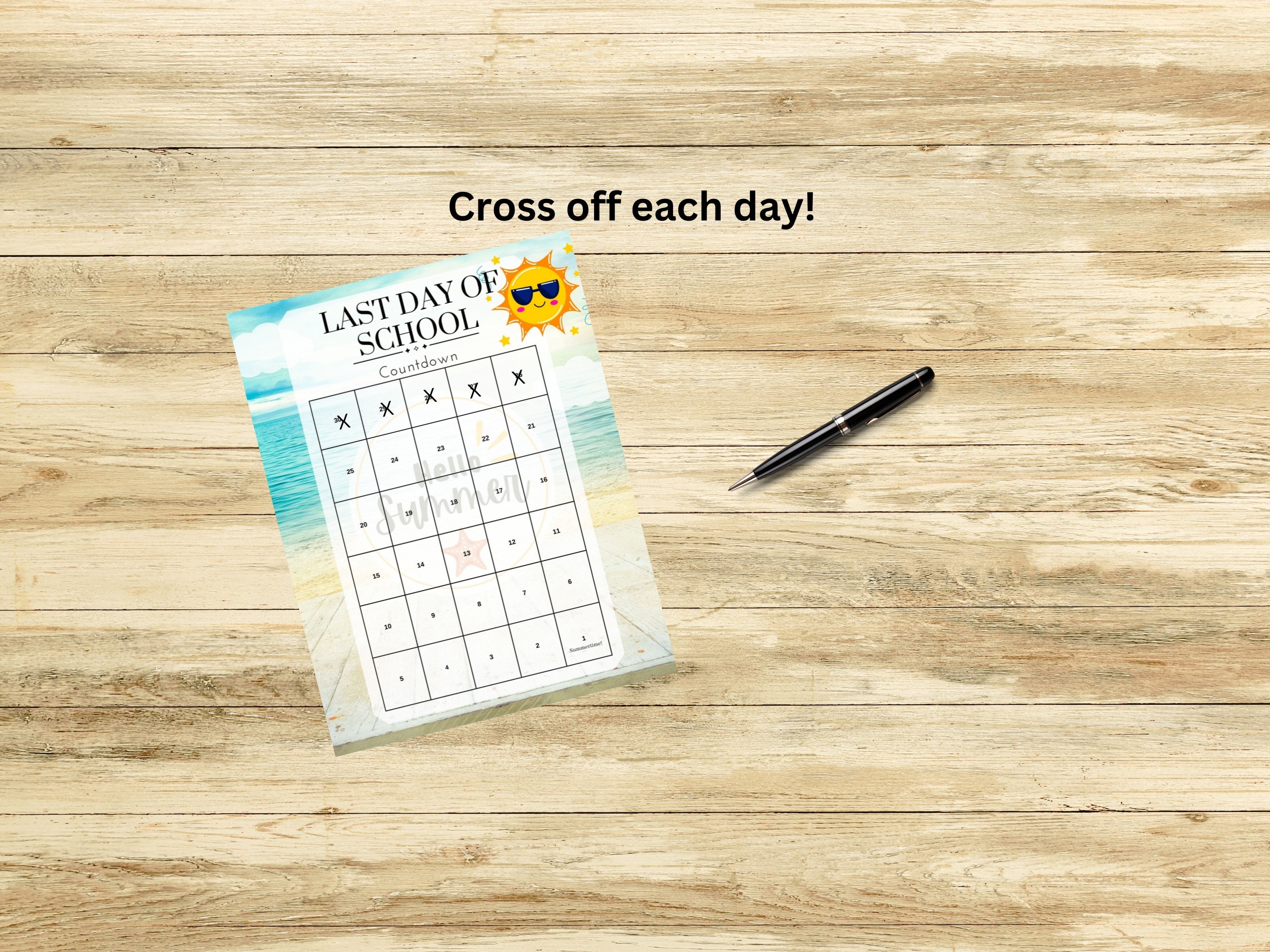 Last Day of School Countdown Calendar Instant Download Printable PDF Etsy