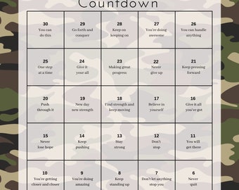 Boot Camp 30-day Daily Countdown Calendar Printable Army Boot 