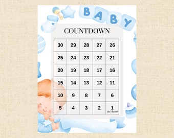 Pregnancy Countdown Calendar Instant Download Printable PDF