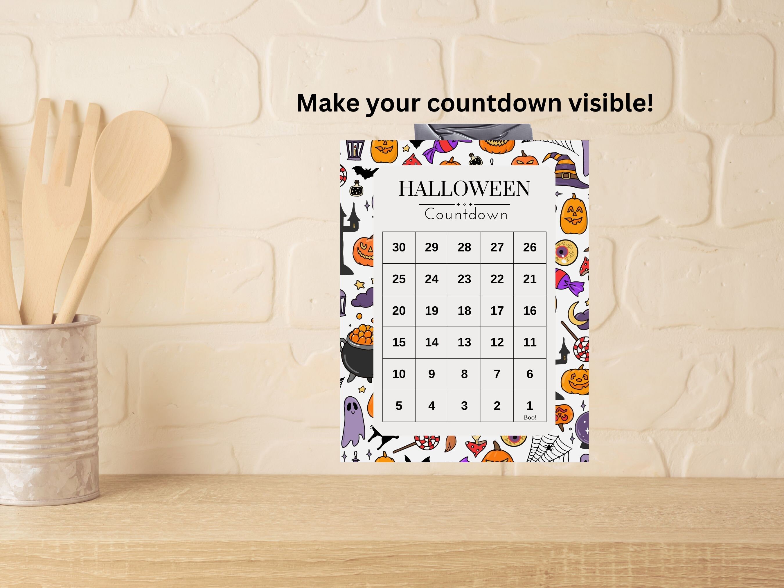 Spooky Halloween Countdown Calendar Get Ready for the Haunt - Etsy